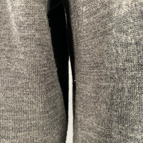 FRED PERRY Size L Grey Heather Wool Cardigan