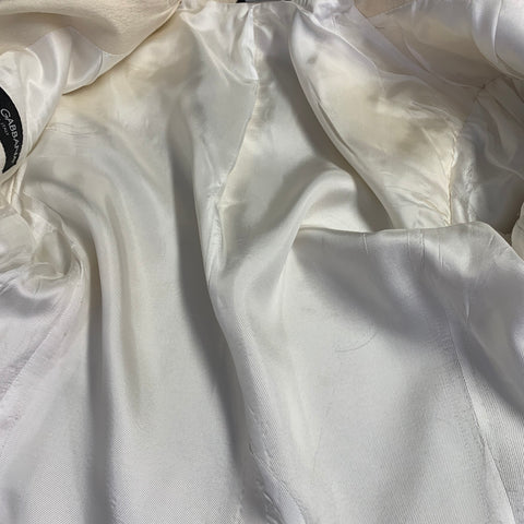 DOLCE & GABBANA Size 38 Regular Cream Textured Virgin Wool Sport Coat