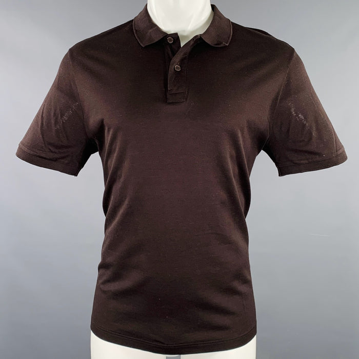 BOTTEGA VENETA Spring 2020 Size M Brown Cotton Buttoned Polo