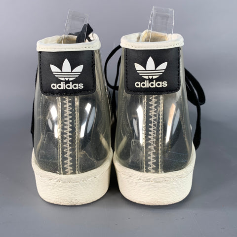 ADIDAS Size 9 White Black See-Through Acetate Ankle Sneakers