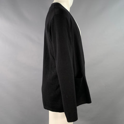 COS Size M Black Wool Two Pockets Open Front Cardigan