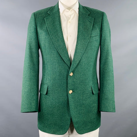 PAUL STUART Size 42 Green Woven Wool Cashmere Single Breasted Sport Coat