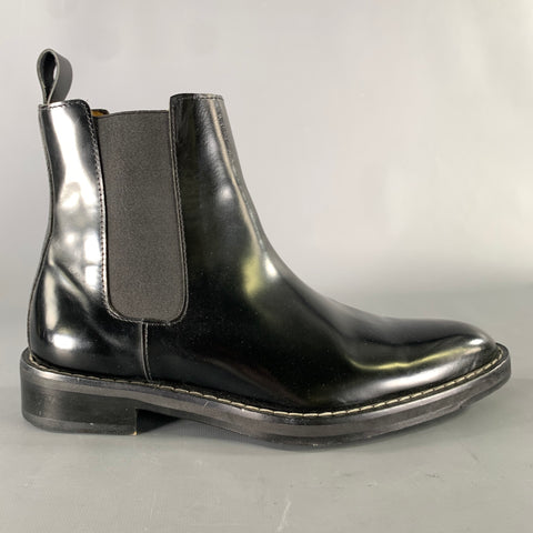 AMI by ALEXANDRE MATTIUSSI Size 7 Black Leather Pull On Boots