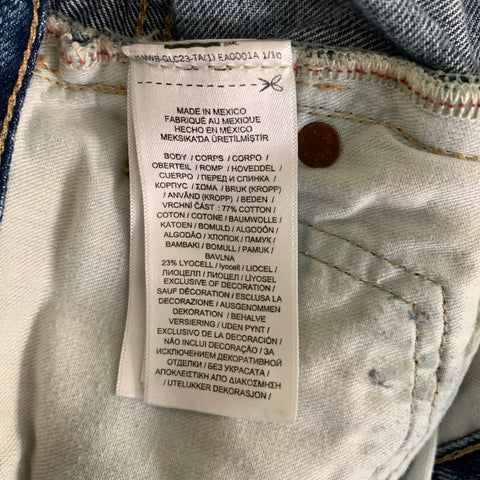 RALPH LAUREN Size 34 Blue Distressed Denim Jeans