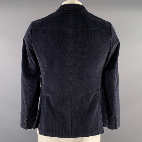 PAUL SMITH Chest Size 42 Navy Corduroy Cashmere cotton Notch Lapel Sport Coat
