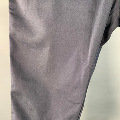 Pantalon décontracté VALENTINO taille 30 en sergé de coton mélangé bleu marine et beige, coupe fuselée, braguette zippée.