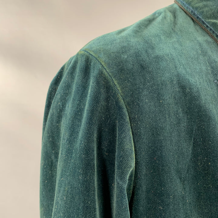 RRL by RALPH LAUREN Size XL Teal Black Velvet Cotton Dinner Jacket