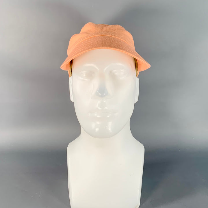 DRIES VAN NOTEN Size M Orange Taupe Cotton Twill Baseball Cap Hat