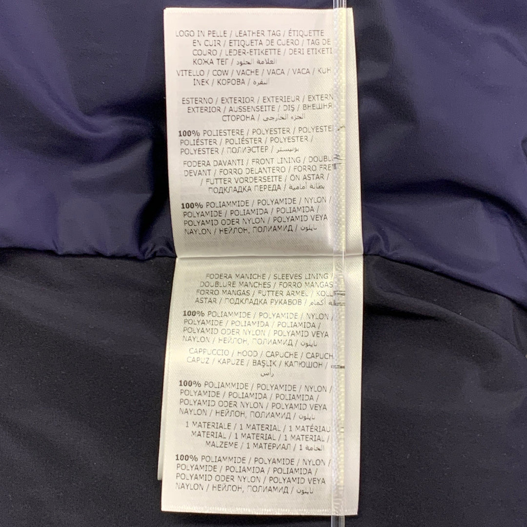 MONCLER 2016 Size M Reynaud Black Navy Polyamide Zip Snaps Coat