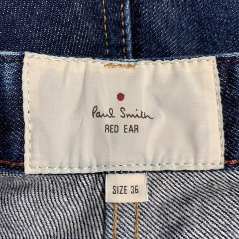 PAUL SMITH Size 36 Blue Contrast Stitch Cotton Straight Japanese Selvedge Jeans