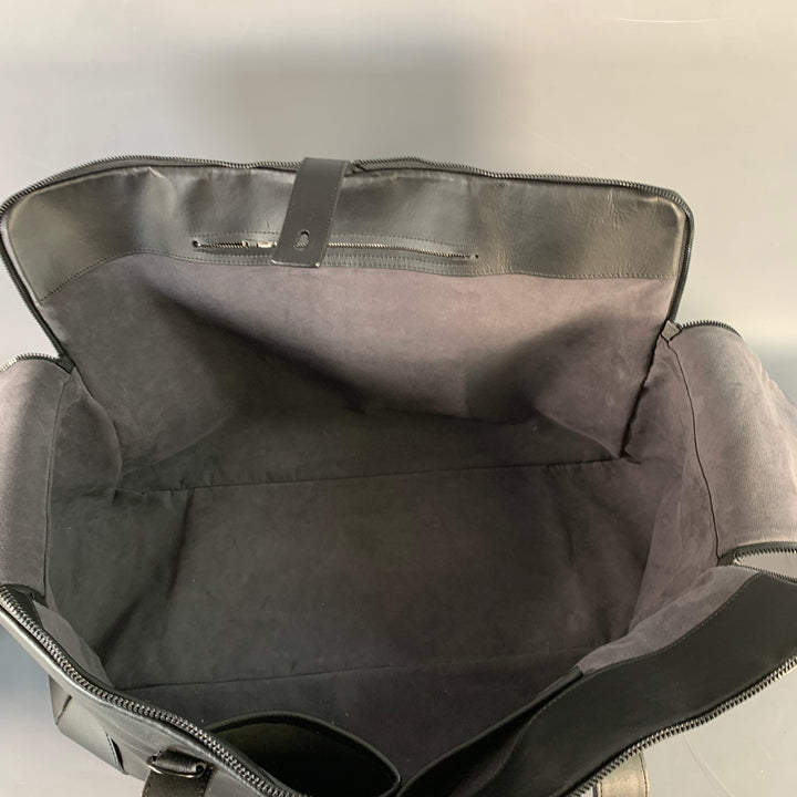 GOLDEN GOOSE Black Silver Leather Top Handle Duffle Bag