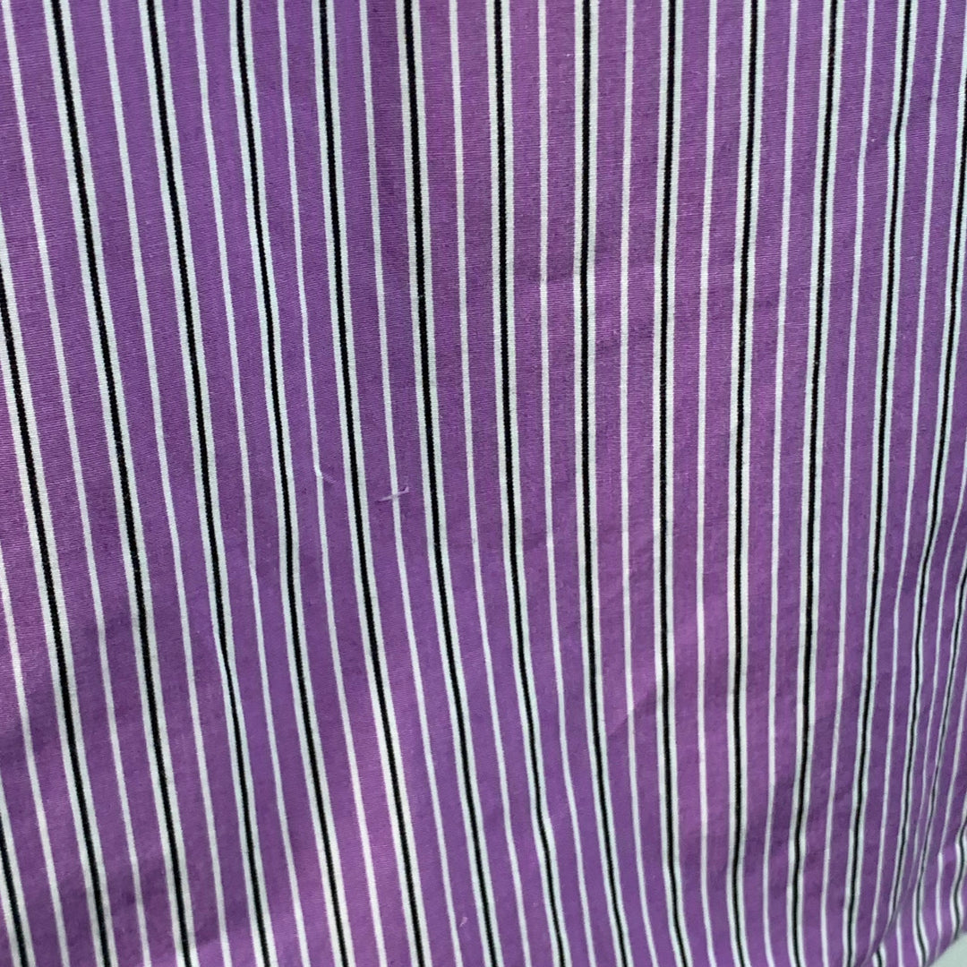RALPH LAUREN Size L Purple Black White Stripe Cotton Long Sleeve Shirt