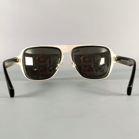 VERSACE Black Silver Medusa Heads Metal Sunglasses