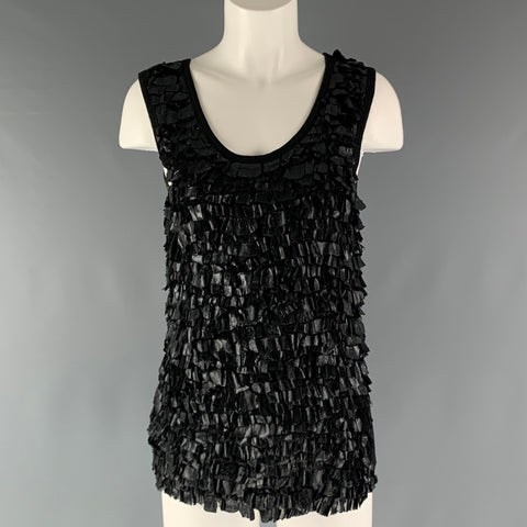 GIVENCHY Talla S Top casual sin mangas con volantes negro
