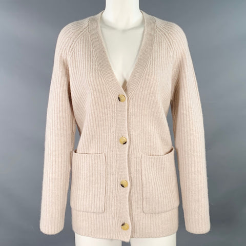 THE CASHMERE PROJECT Size S Grey Light Cashmere Textured Oversized Cardigan