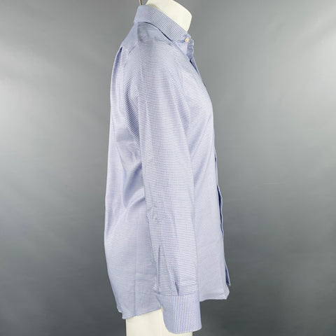 CHARLES TYRWHITT Size S Blue Grey Lines Cotton Cutaway Collar Long Sleeve Shirt