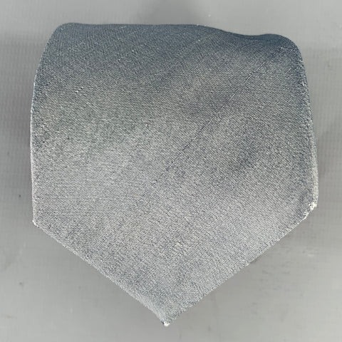 DANIELE ALESSANDRINI Grey Silver Textured Silk Tie