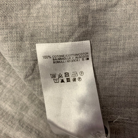 BARENA Size XL Grey Heather Cotton Button Down Long Sleeve Shirt