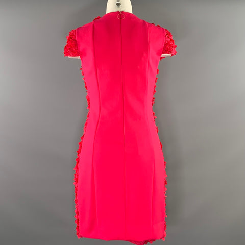 AKRIS Size 4 Pink Polyester Textured Shift Dress