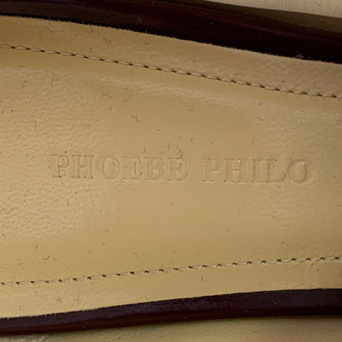 PHOEBE PHILO Size 7.5 Burgundy Leather Pointed Toe Pumps