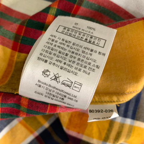 BLACK FLEECE Size XL Orange Multi Color Plaid Cotton Long Sleeve Shirt