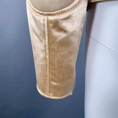 TOM FORD Size 8 Beige Viscose Quilted Leather Biker Jacket