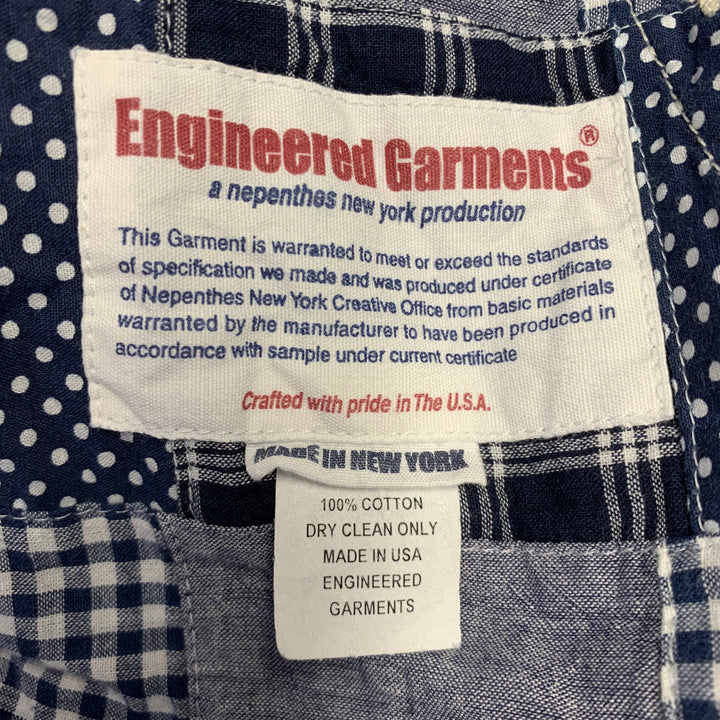 ENGINEERED GARMENTS Size XS Navy White Patchwork Cotton Sport Coat