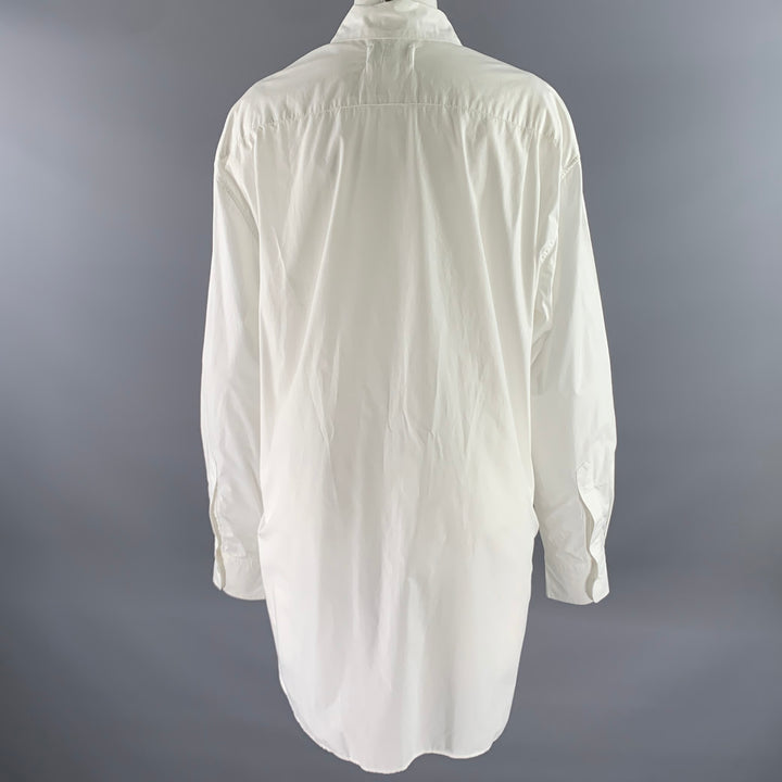 NILI LOTAN Size M White Cotton Relaxed Fit Shirt