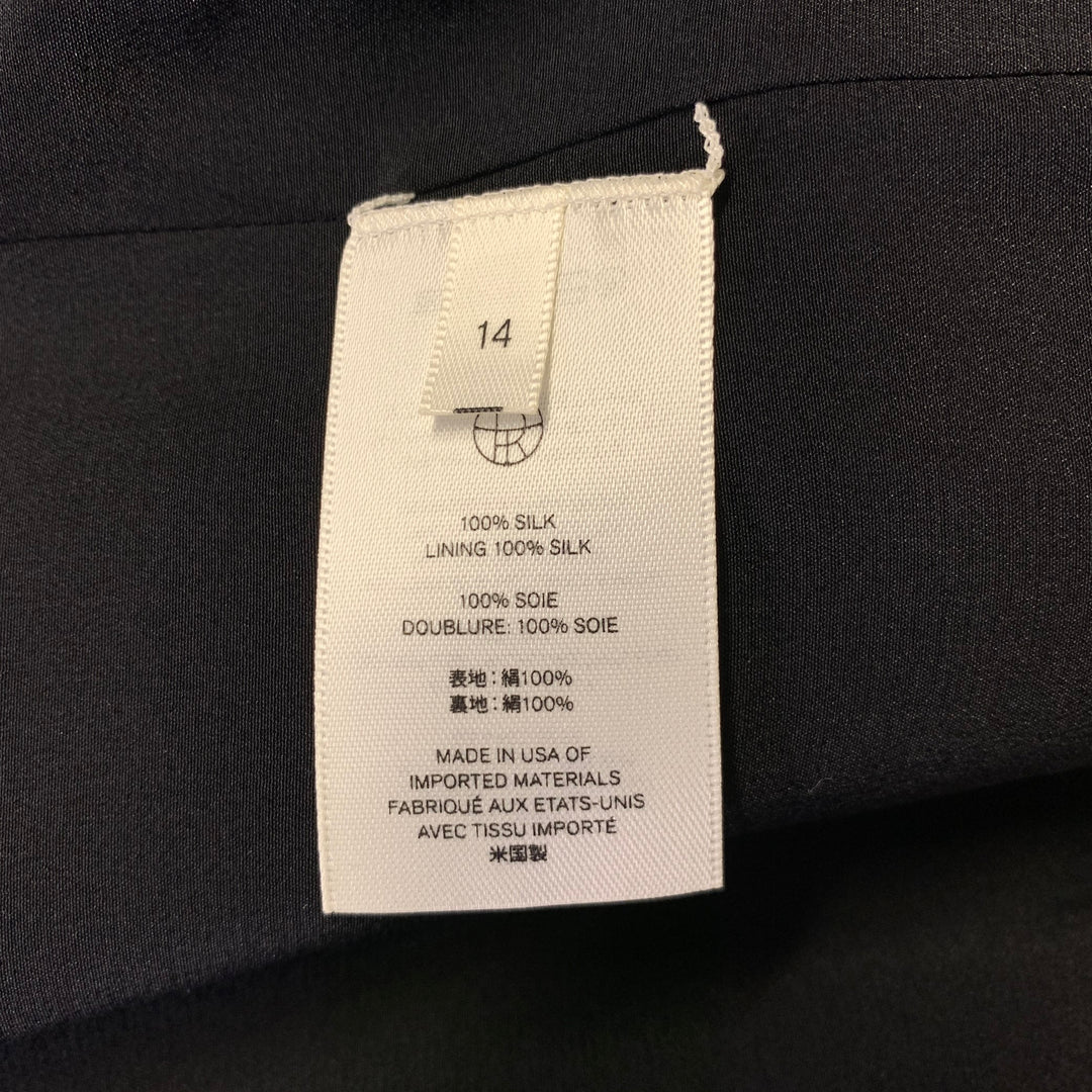 THE ROW Size 14 Black Silk Cardigan