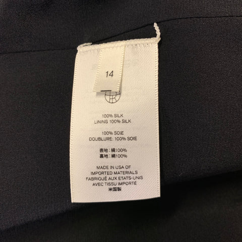 THE ROW Size 14 Black Silk Cardigan