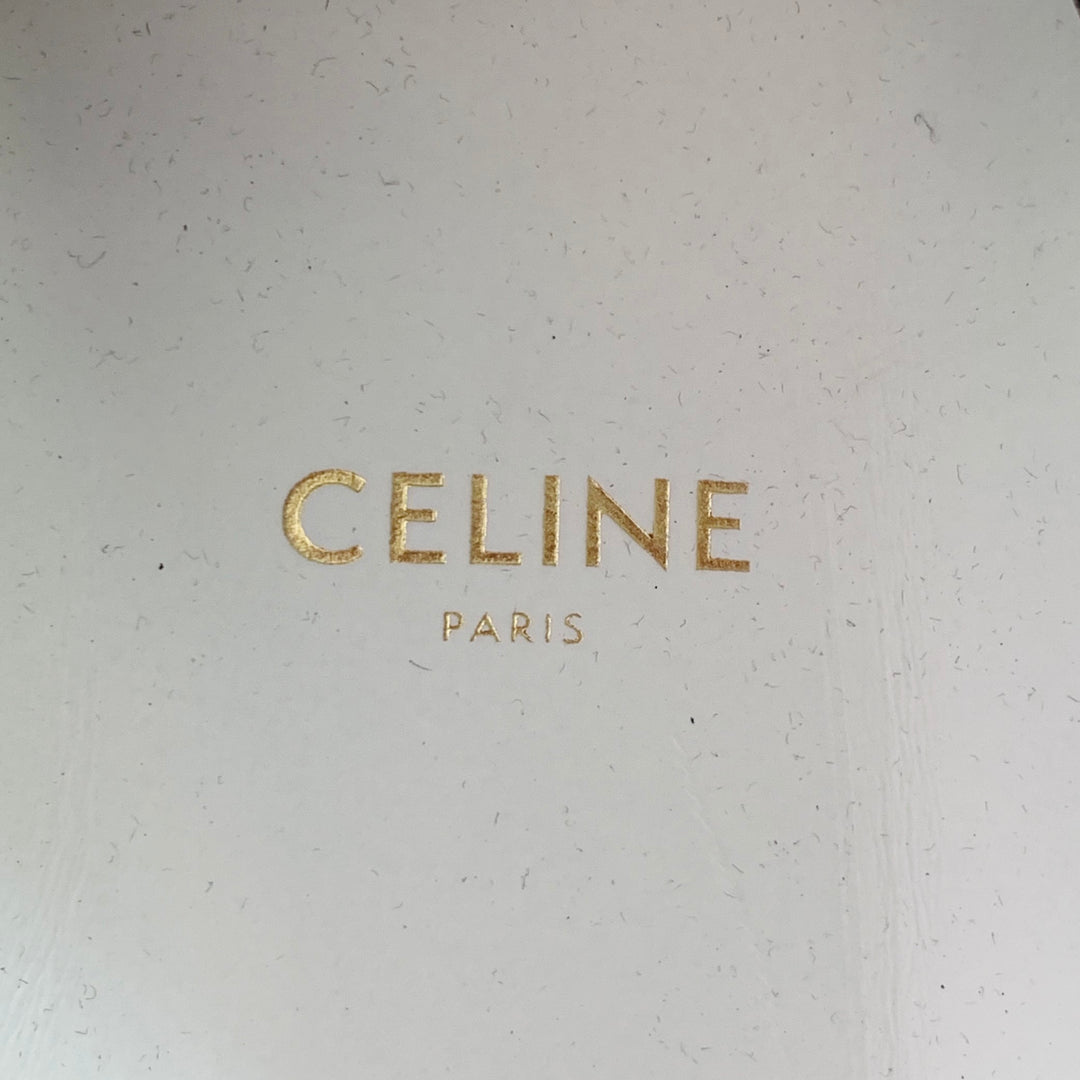 CELINE Fall 2019 Size 9 Black White Marbled Canvas Lace-Up Sneakers