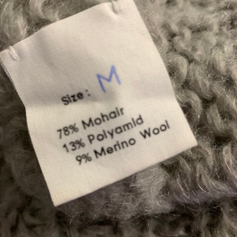 MAIAMI Size M Purple Grey Mohair Blend Two Tone Oversized Sweater