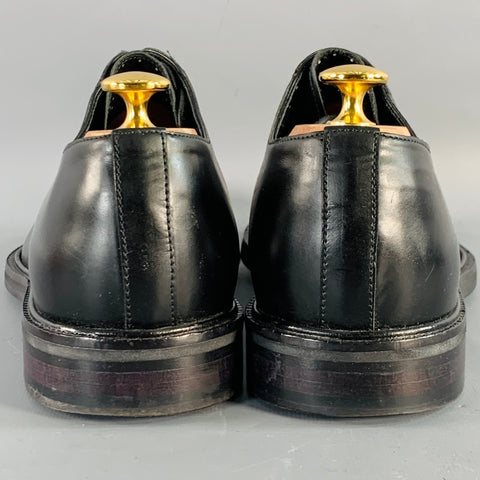 GIVENCHY Size 8 Black Leather Derby Lace-Up Shoes