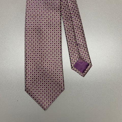 BRIONI Purple Tan Floral Silk Tie