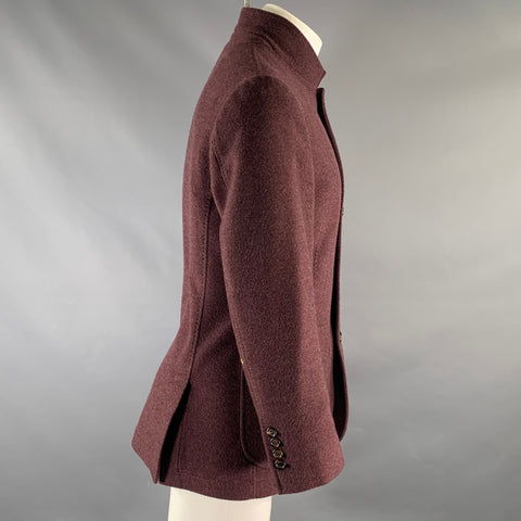 BRUNELLO CUCINELLI Poitrine Taille S Cachemire Bruyère Bourgogne Veste Sport