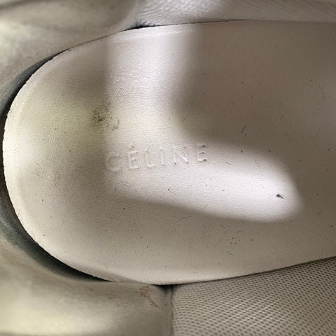 CELINE Size 12 White Leather Platform Flats