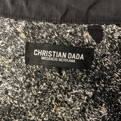 CHRISTIAN DADA Size L Black Grey Stitched Cotton Button Up Long Sleeve Shirt