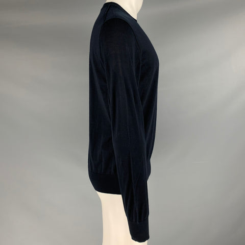 DOLCE & GABBANA Size M Navy Knit Cashmere Crew Neck Pullover