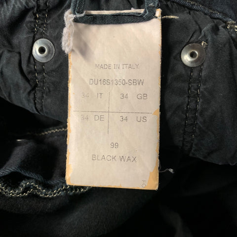 DRKSHDW Size 34 Black Cotton Blend Waxed Jeans