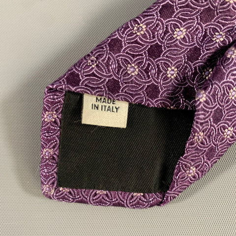 VALENTINO Purple Lilac Abstract Silk Tie