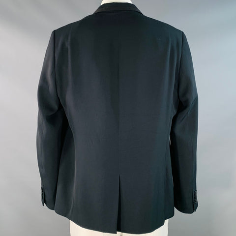 MR TURK Size 46 Navy Triacetate Contrast Trim Single Breasted Sport Coat