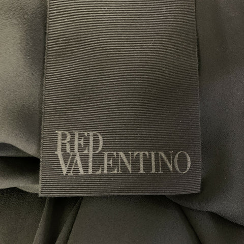 RED VALENTINO Size 6 Black Polyester Slip Knee-Length Cocktail Dress