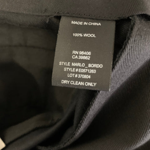 THEORY Chest Size 42 Black Solid Wool Notch Lapel 36 35 Suit