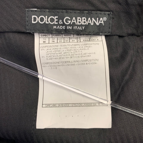 DOLCE & GABBANA Size 38 Black Wool Blend Tapered Zip Fly Dress Pants