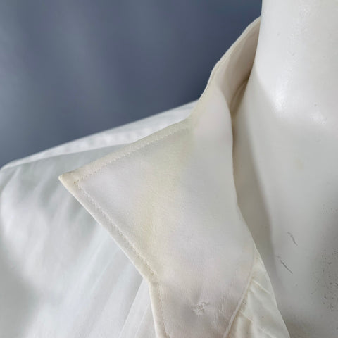 TAILOR STORE Size XXL White Pleated Cotton Tuxedo Long Sleeve Shirt