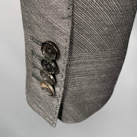 LOUIS VUITTON Veste de sport en laine et soie gris à motifs tourbillons Taille 40