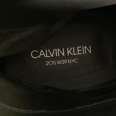 CALVIN KLEIN Size 12.5 Black Burgundy Color Block Patent Leather Boots