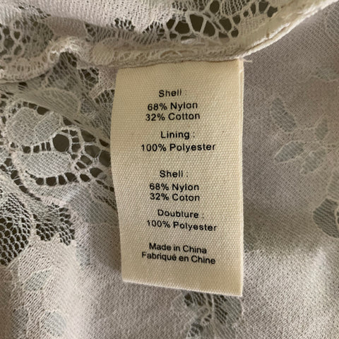 L'AGENCE Size S White Nylon  Cotton Lace Button Up Long Dress