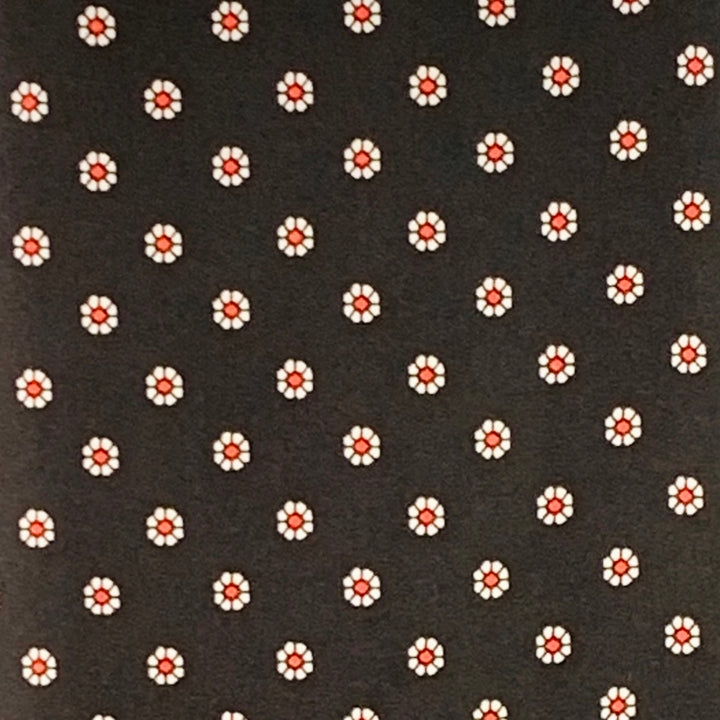 THE KOOPLES Size S Black Red White Silk Floral Short Sleeve Casual Top