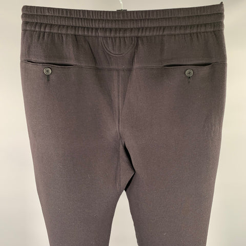 HELMUT LANG Size XL Black Quilted Polyester Cotton Joggers Casual Pants